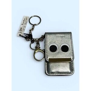 Kate Landry Silver Googly Eye Key FOB Mini Card Holder Keychain NWT